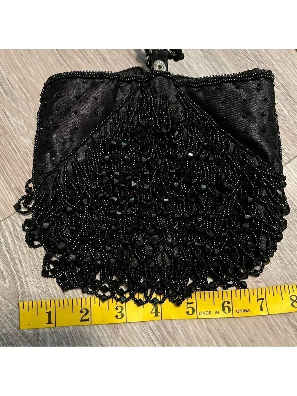 Vtg Whimsigoth Black Beaded Dark Romance Fairy Goth Evening Purse Moni Couture
